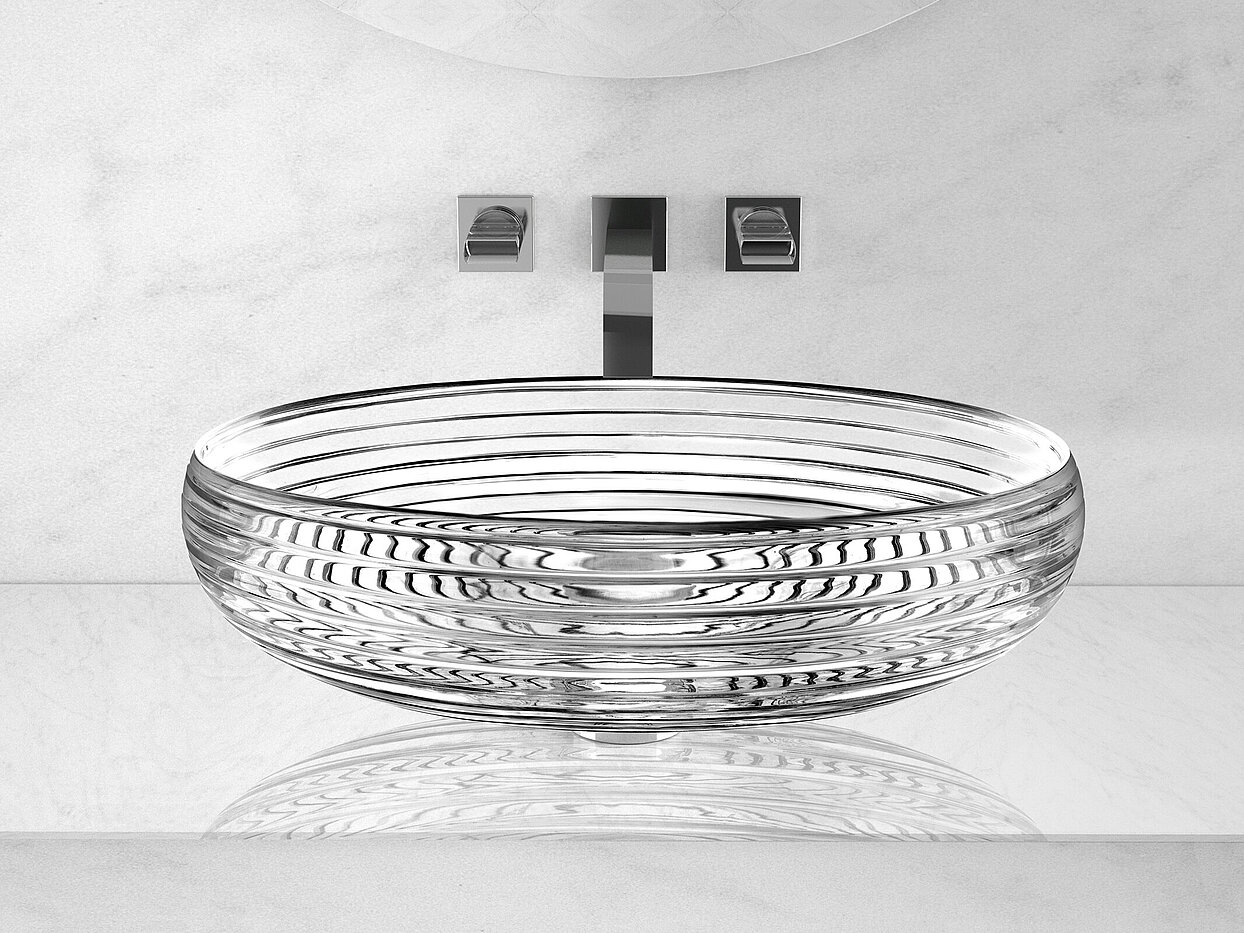 GLASS DESIGN Gläsernes Aufsatzwaschbecken von GLASS DESIGN